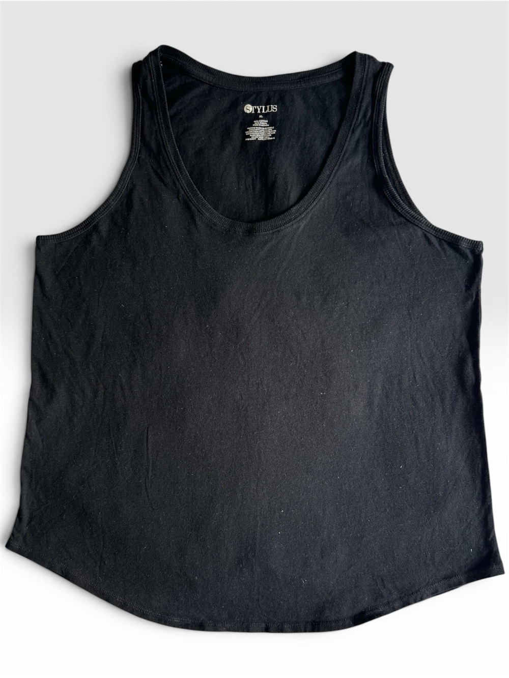 🕶️ STYLUS Black Scoop Neck Sleeveless Lightweight Tank T-Shirt